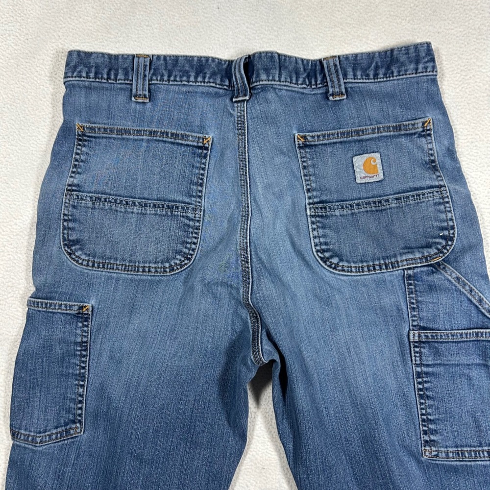 Carhartt Carpenter Jeans Mens 36x32 Blue Relaxed Fit Utility Denim Work Pants - Picture 6 of 9